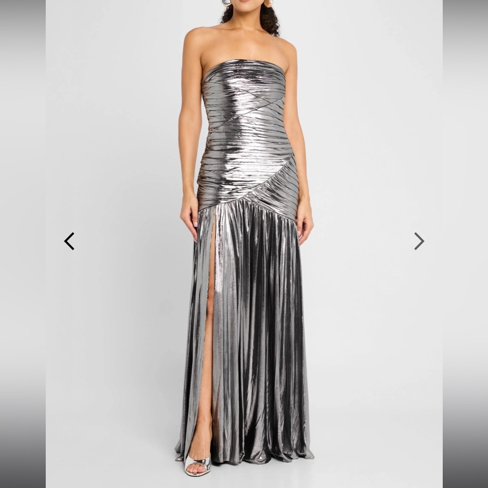 NWT Retrofete Metallic Silver Dress in Gunmetal size Medium